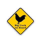 Süßer "Big Cock On Board" Autoaufkleber - 13x13cm PVC Aufkleber
