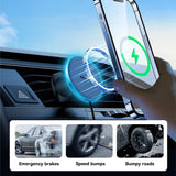 Magnetic Wireless Car Charger and Phone Holder - 15W Fast Charging Mount Compatible with iPhone Series