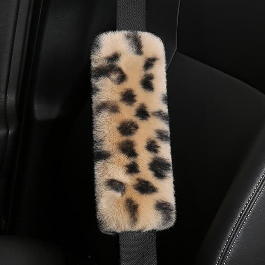 Lujosa hombrera para cinturón de seguridad de coche con estampado de leopardo