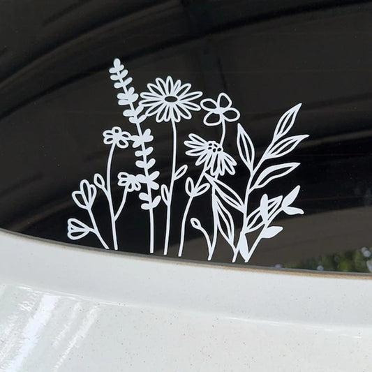 Wildblumen-Vinylaufkleber fürs Auto