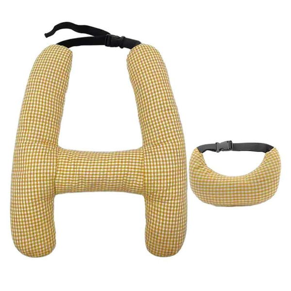 Almohada cómoda para el cuello del asiento de coche para niños y adultos: cojín de viaje en forma de H para viajes seguros y acogedores