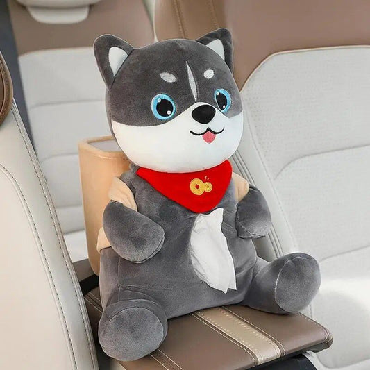 Adorable Animal Car Tissue and Trash Holder - Multifunctional Car Accessory