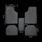 Alfombrillas universales de cuero de lujo para el piso del automóvil: juego de 5 piezas impermeables y resistentes a los rayones