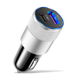 Cargador de coche mini USB-C de 30 W: adaptador de puerto dual de carga rápida