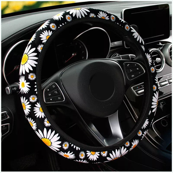 Universeller Auto-Lenkradbezug mit Gänseblümchen-Motiv