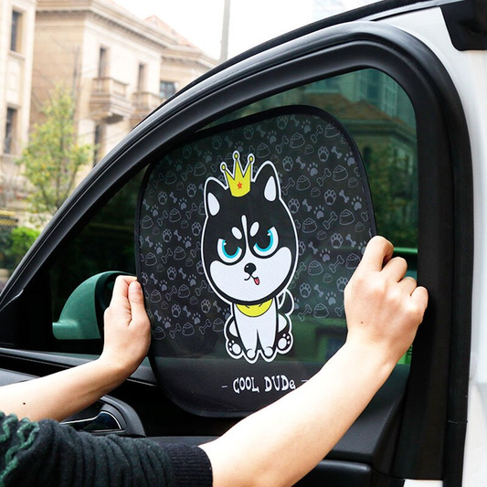 Parasoles para ventana de coche con dibujos animados de animales adorables, 2 unidades, ajuste universal, anti-UV, protección de privacidad