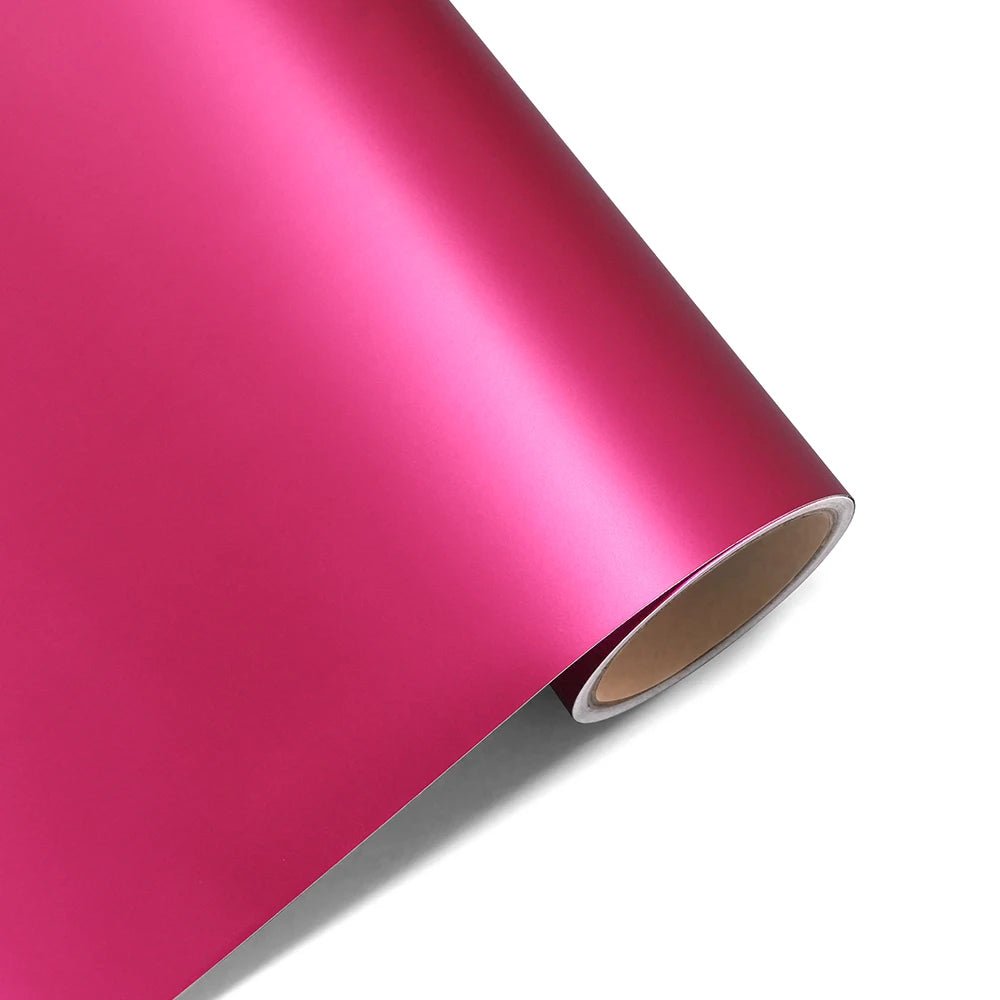 Vinylfolie in Rosérot-Chrom-Metallic – selbstklebende, blasenfreie Autofolie