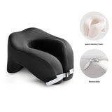 Almohada de viaje ergonómica ajustable con espuma viscoelástica en forma de U