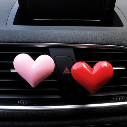 Bezaubernder Lufterfrischer-Clip fürs Auto in Herzform, Rot