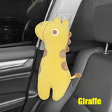 Fundas de cinturón de seguridad de coche de animales de dibujos animados de felpa para niños: Protector universal de acolchado de hombro