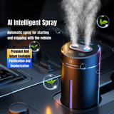Humidificador de aire compacto para coche USB con doble pulverización de 380ML y difusor de aceites esenciales con iluminación ambiental colorida