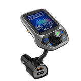Bluetooth-FM-Transmitter mit 1,8-Zoll-Farbdisplay, Freisprecheinrichtung und Dual-USB-Ladegerät
