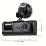 1080P Triple-Lens Dash Cam with IR Night Vision