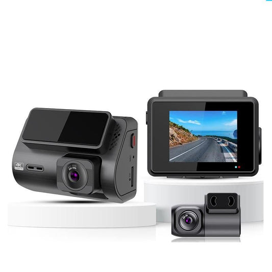 Dash Cam 4K Ultra HD con GPS incorporado, campo de visión 2160P 140°, monitor de estacionamiento 24 horas y cámara trasera 2K