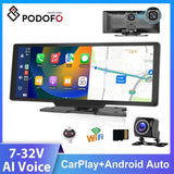 10.26" Wireless Car Mirror Monitor with Video Recording & Carplay Integration