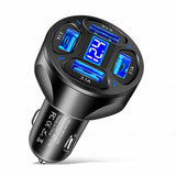 66W 4-Port Fast Charging USB Car Charger with Quick Charge 3.0