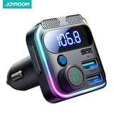 Bluetooth 5.3 FM Transmitter with 48W PD & QC3.0 Car Charger, Dual Mics & Hands-Free Calling