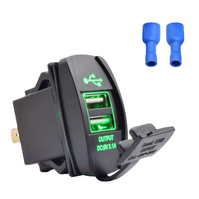 Compact Waterproof Dual USB Car Charger