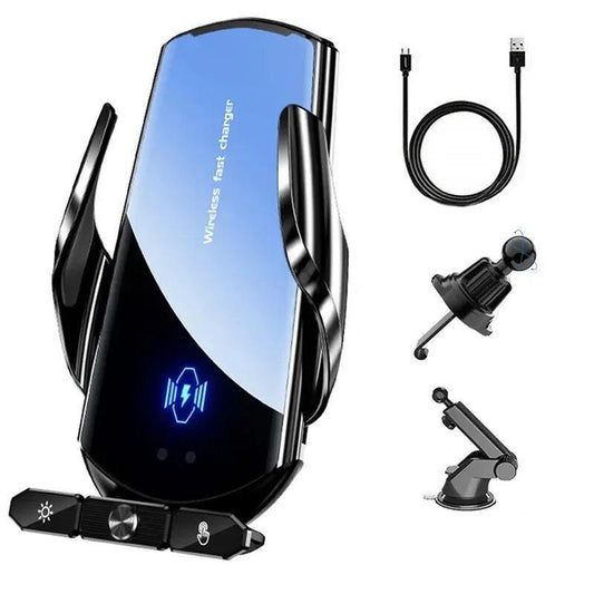 Kabelloses 50-W-Autoladegerät mit Lüftungsständer und Schnellladestation für iPhone und Samsung