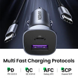 30W Car Charger USB Type C Fast Charger QC4.0