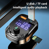 Transmisor FM inalámbrico Bluetooth 5.0 con cargador de coche USB dual de 4.8A