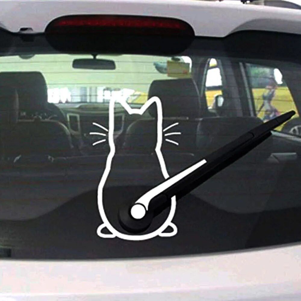Aufkleber „Winkender Schwanz“ für Autoscheibenwischer