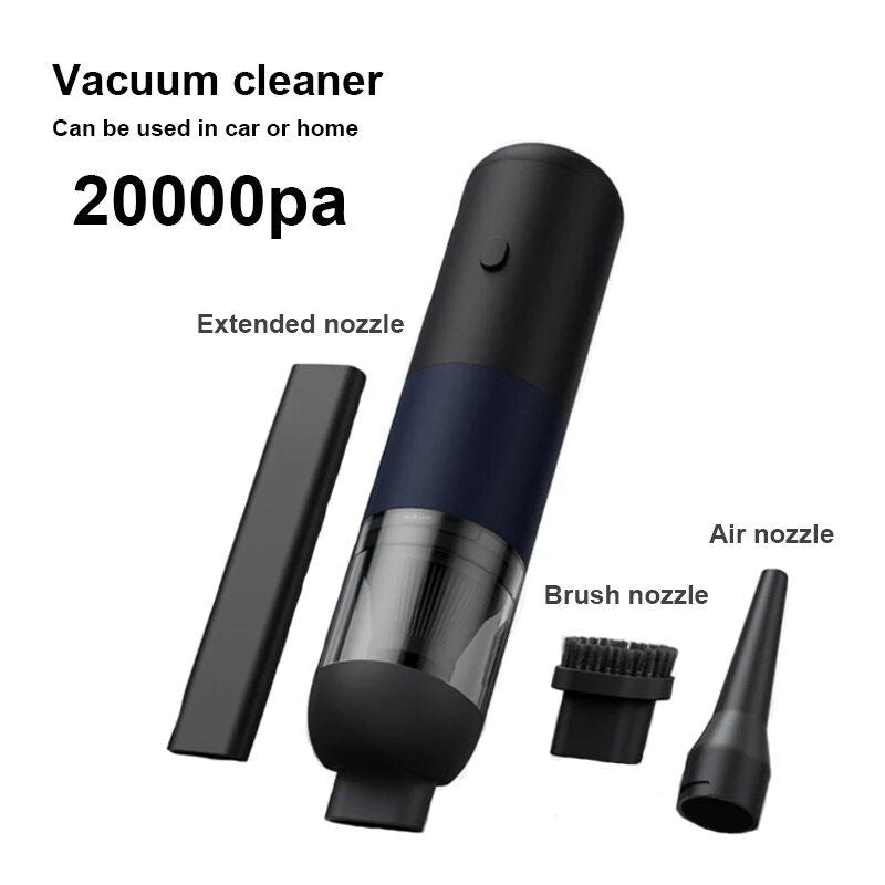 Portable Mini Car & Home Wireless Vacuum Cleaner – 20000PA Suction