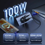 100W Dual-Port Fast Car Charger with PD & QC Technology for iPhone, Samsung, Xiaomi