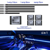 Universal 18-in-1 LED Car Ambient Light Strips with App Control