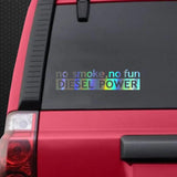 Pegatina de vinilo para coche Diesel Power No Smoke No Fun – Calcomanía versátil y personalizable