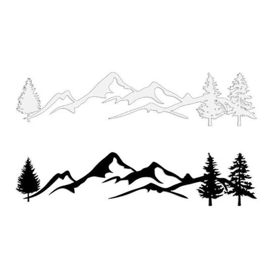Reflective Mountain & Tree Landscape Car Decal