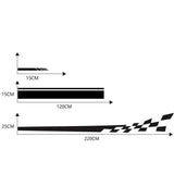 6-teiliges Vinyl-Aufkleber-Set mit Rennstreifen für Motorhaube, Seiten und Rückspiegel
