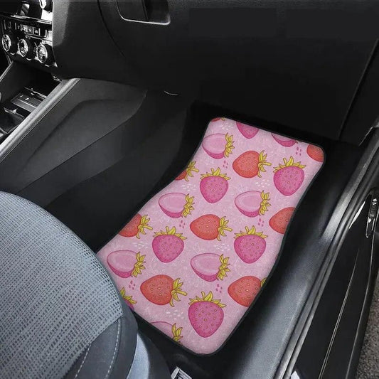 Niedliche Bodenmatte fürs Auto mit Erdbeer-Print