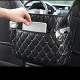 Luxury Crystal Rhinestone Car Seat Organizer with Multi-Pockets