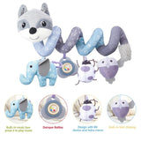 Plush Fox Spiral Activity Toy for Car Seats and Strollers