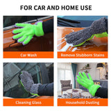 Guantes de microfibra de doble cara para lavado de coches: herramienta de limpieza multiusos para coches y el hogar