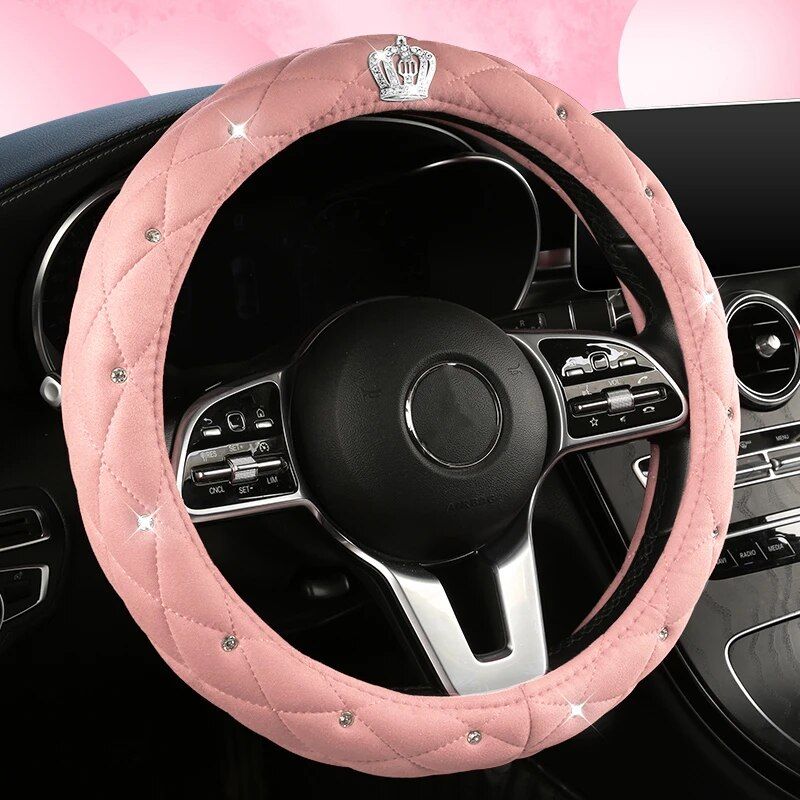 Motocovers Universal Anti-Slip Suede Car Steering Wheel Cover