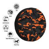 Cubierta de neumático de repuesto de camuflaje resistente - Protector de rueda de camuflaje negro naranja para vehículos todoterreno y exteriores