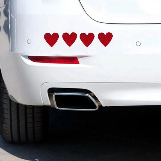 Heart-Shaped Reflective Safety Decals for Cars & Bikes