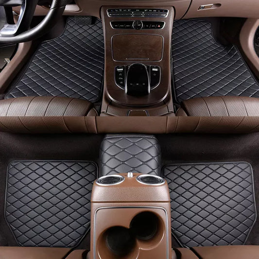 Universelle Luxus-Autofußmatten aus Leder – wasserdichtes und kratzfestes 5-teiliges Set