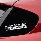 Pegatina de vinilo para coche Diesel Power No Smoke No Fun – Calcomanía versátil y personalizable