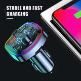 Bluetooth 5.0 Auto-FM-Transmitter mit Dual-USB-PD-Aufladung und MP3-Player mit LED-Hintergrundbeleuchtung