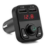 Transmisor FM para automóvil Bluetooth 5.0 con carga USB PD dual y reproductor MP3 con retroiluminación LED