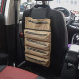 Canvas Car Seat Organizer - Foldable Storage Bag for Auto Accessories