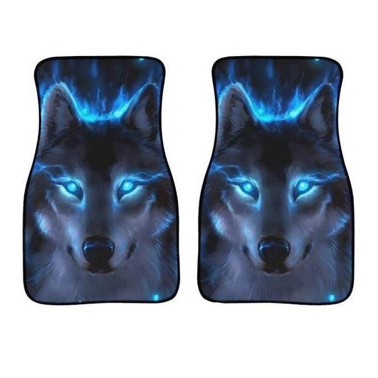 Universelle Auto-Fußmatten mit blauem Wolf