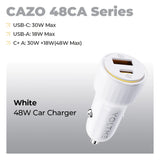 Cargador de coche USB C de 48 W con PD de 30 W y QC 3.0 de 18 W para iPhone 15/14/13 y Samsung Galaxy S24 Ultra