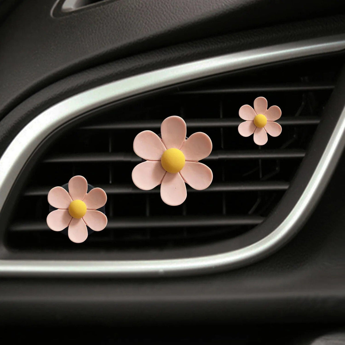 Clip para perfume de coche Margarita de cinco pétalos color caramelo