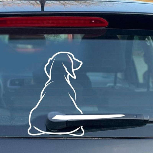 Calcomanía para limpiaparabrisas de coche con cola de perro meneando
