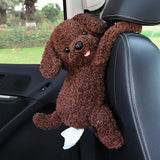 Caja de pañuelos de coche de dibujos animados, soporte para caja de pañuelos de felpa corta de conejo creativo y encantador para compartimento de apoyabrazos de coche, caja de pañuelos para asiento de coche