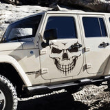 18" Matte Black Skull Hood Decal